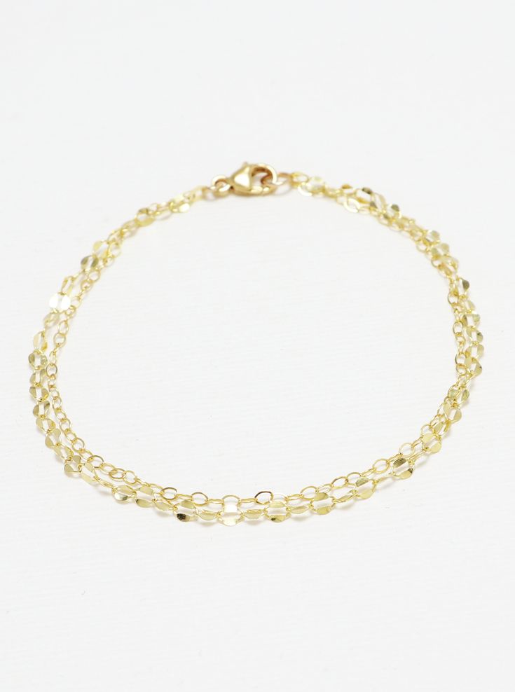 "Double Chain Gold Bracelet, Minimalist Chain Bracelet, Layering Bracelet, Silver, 14K Gold Or Rose Gold Filled, Dainty Bracelet For Women DOUBLE CHAIN BRACELET ( SINGLE DOUBLE CHAIN BRACELET OR SET OF 3 ) DETAILS - 1 Flat Oval Cable Chain, 1 Dapped Cable Chain - Flat Oval Cable Chain thickness approximately: 1.5 mm - Dapped Cable Chain thickness approximately: 1.5 mm - 14K Gold-Filled, 14K Rose Gold-Filled, 100% Solid Sterling Silver, Nickel Free Collection: BARENaked Bangles Made with repeated Double Strand Metal Bracelets As Gift, Double Strand Metal Bracelets For Gifts, Double Strand Metal Bracelet For Gift, Delicate Metal Chain Bracelet, Gold Double Strand Chain Bracelet As Gift, Gold Double Strand Chain Bracelet For Gift, Simple Gold Chain Jewelry, Double Chain Bracelet Jewelry Gift, Minimalist Double Chain Bracelet For Gift