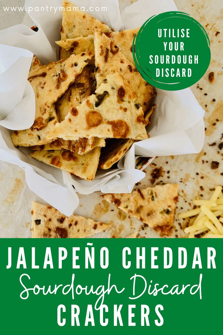 an image of jalapeno cheddar sourdough bread crackers