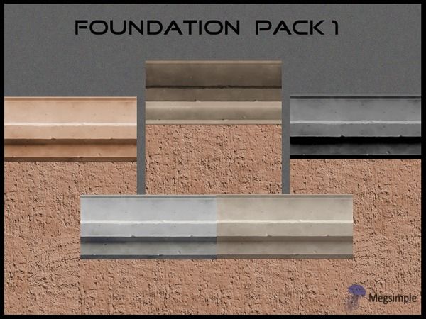 the foundation pack 1 is shown with different colors and materials to choose from for each section