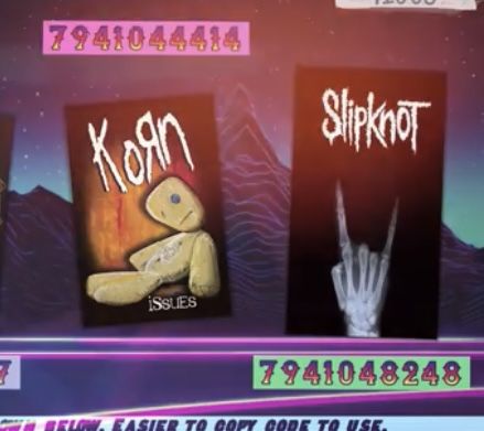 an image of a tv screen with the words slipknot on it and two pictures