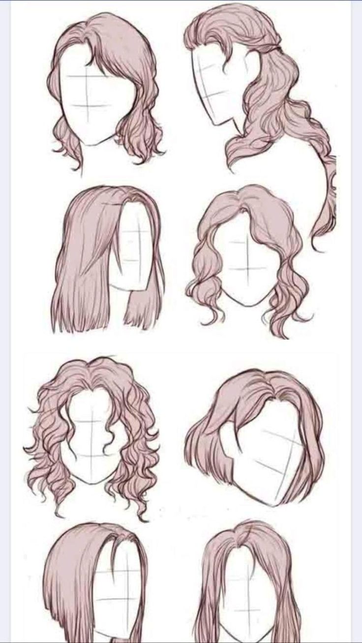 an app showing how to draw hair in the style of anime character, with different angles and