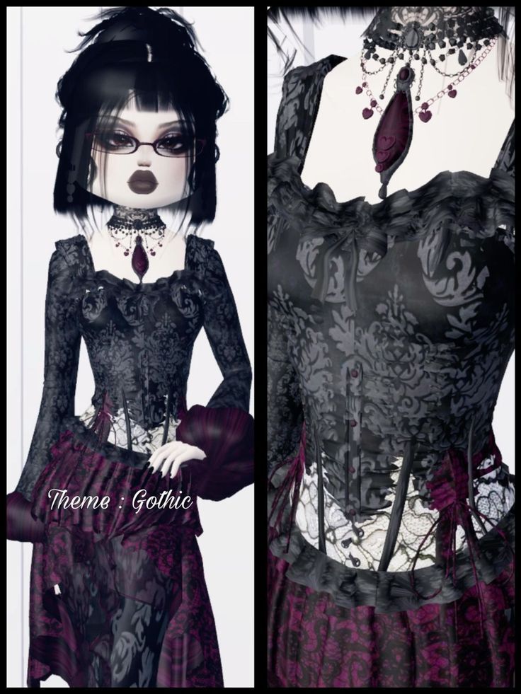 Term Image Dress To Impress Gothic Theme, Dress To Impress Theme Gothic, Goth Dress To Impress, Fashion Week Dress To Impress, My Idol Dress To Impress, Top Model Dress, Bonney One Piece, Goth Fits, Outfits Hacks