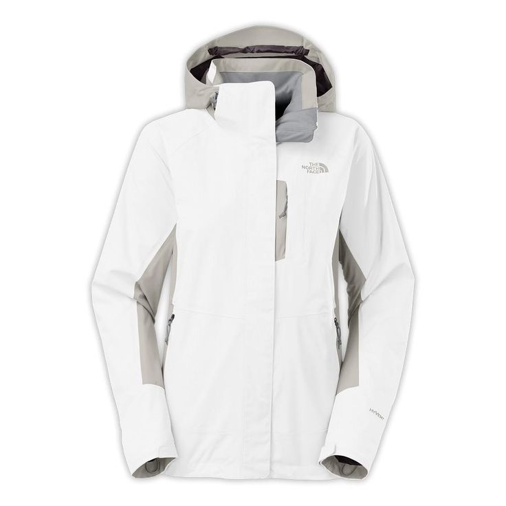 The North Face Varius Guide Jacket Women's White Waterproof Winter Outerwear, White Hooded Parka For Outdoor Activities, White Nylon Travel Outerwear, White Hooded Raincoat For Rainy Season, White Parka With Detachable Hood For Outdoor Activities, White Parka With Detachable Hood For Outdoor, White Parka For Outdoor Fall Activities, White Outdoor Parka With Detachable Hood, White Windproof Parka For Outdoor Activities