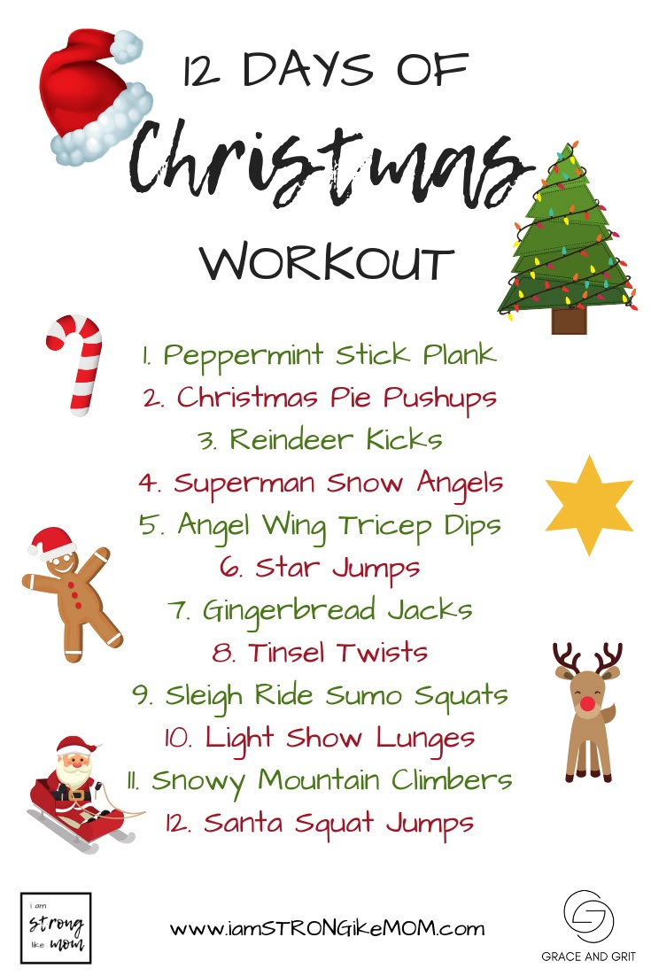 the twelve days of christmas workout for kids with pictures and instructions to help them learn how to