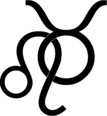 an image of a black and white zodiac sign with the letter s in it's center