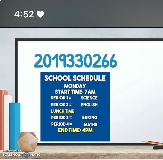 the back to school schedule is displayed in front of books and pencils on a desk