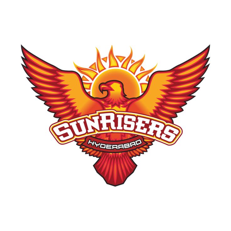 the sunrisers logo on an orange background