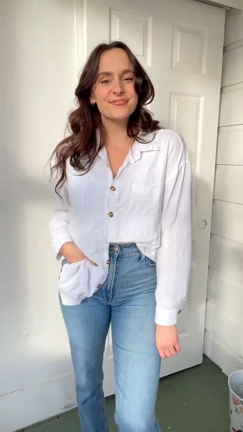 How To Tuck In Button Down Shirt Women, Shirt Over Dress, Cool Look, Dress Alterations, Shirt Tucked In, Fashion Hacks, Shirt Dress Casual, How To Wear Scarves, Tee Outfit