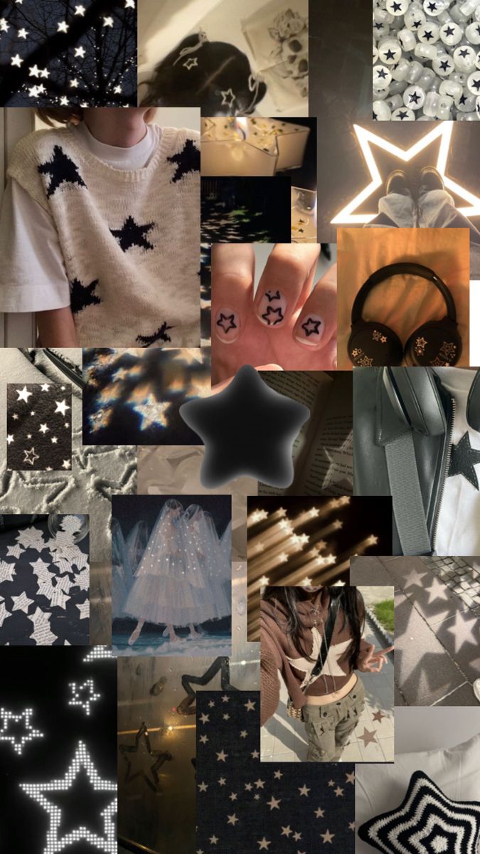 a collage of photos with stars and other things