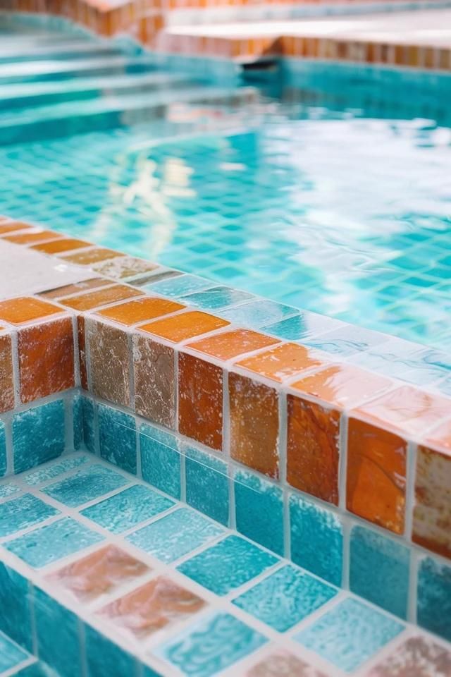 Modern Pool Tile Ideas: Elevate Your Oasis Modern Pool Tile Ideas, Pool Tile Ideas, Decorative Pool Tiles, Classic Tile Design, Ranch Design, Modern Pool, Stone Pool, Contemporary Tile, Classic Tile