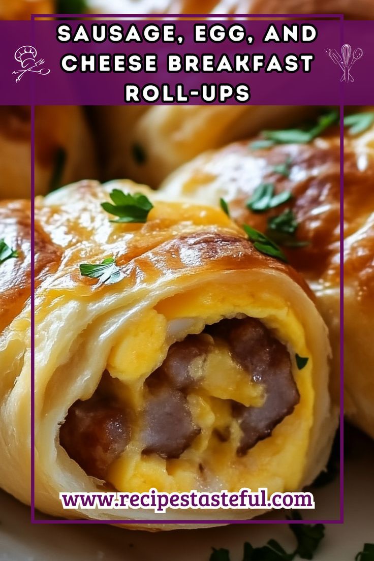 sausage, egg and cheese breakfast rolls on a plate