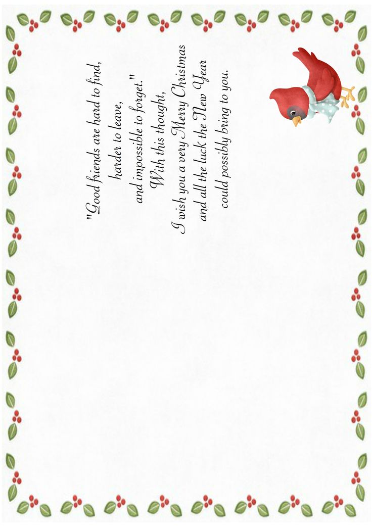 a christmas letter to santa claus with holly wreaths on the border and an ornament