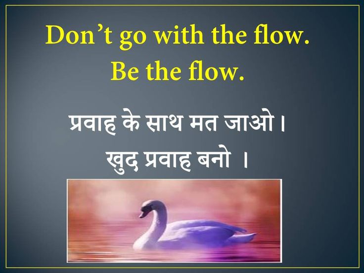 a white swan floating on top of water next to a blue frame with the words don't go with the flow be the flow