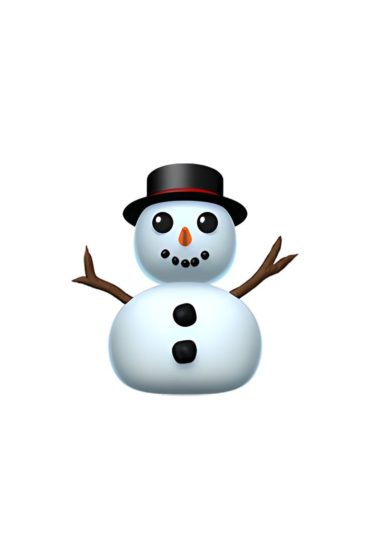 a snowman wearing a hat and standing in front of a white background