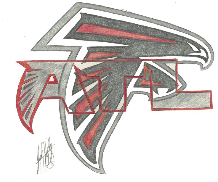 a drawing of the atlanta football team logo