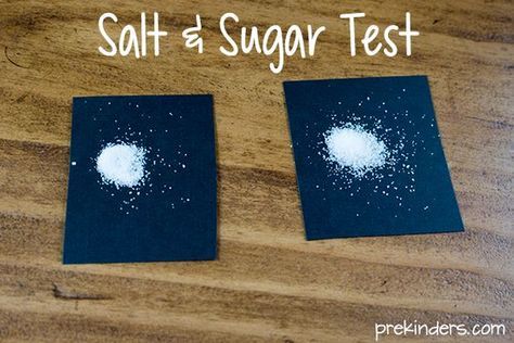 salt and sugar test sitting on top of a wooden table