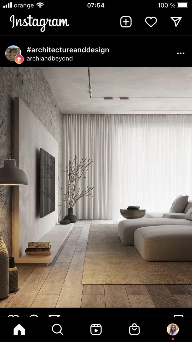 the instagram page on instagram com shows an image of a modern living room