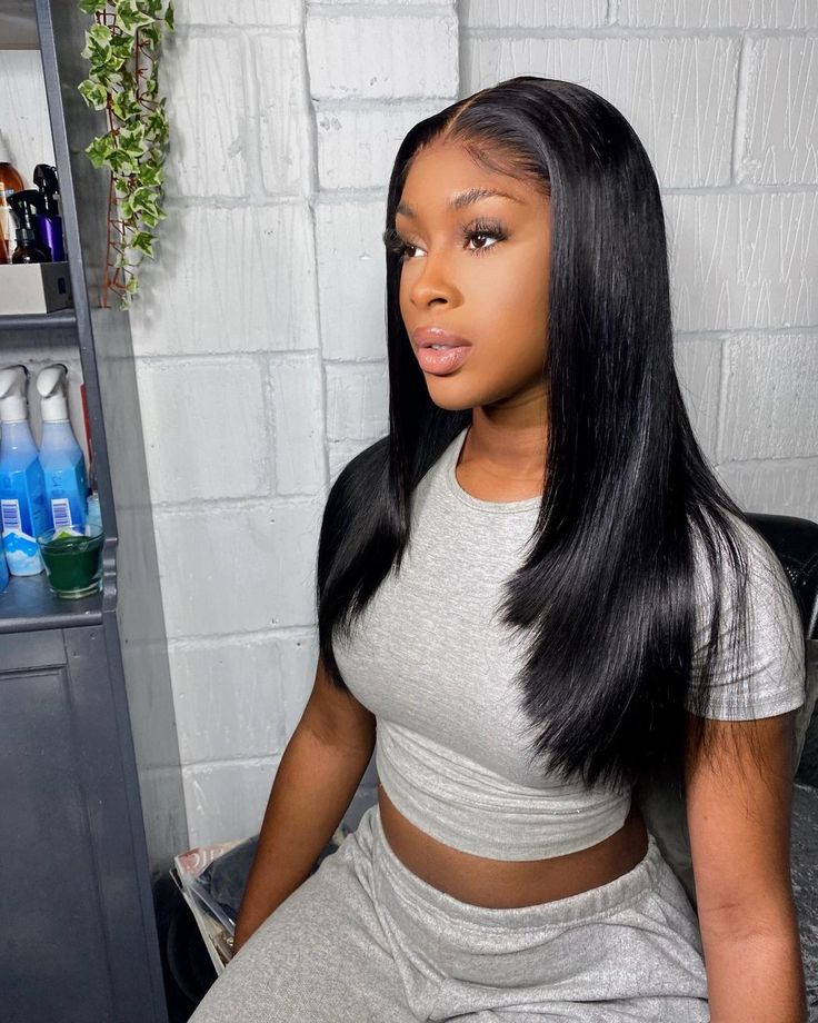 @tosinbeau on Instagram: “Even on chill days, she got it Hair: @zee.elle” Human Virgin Hair, Straight Lace Front Wigs, Peruvian Hair, Human Hair Lace Wigs, Straight Human Hair, Baddie Hairstyles, Straight Wig, Hair Game, Hd Lace