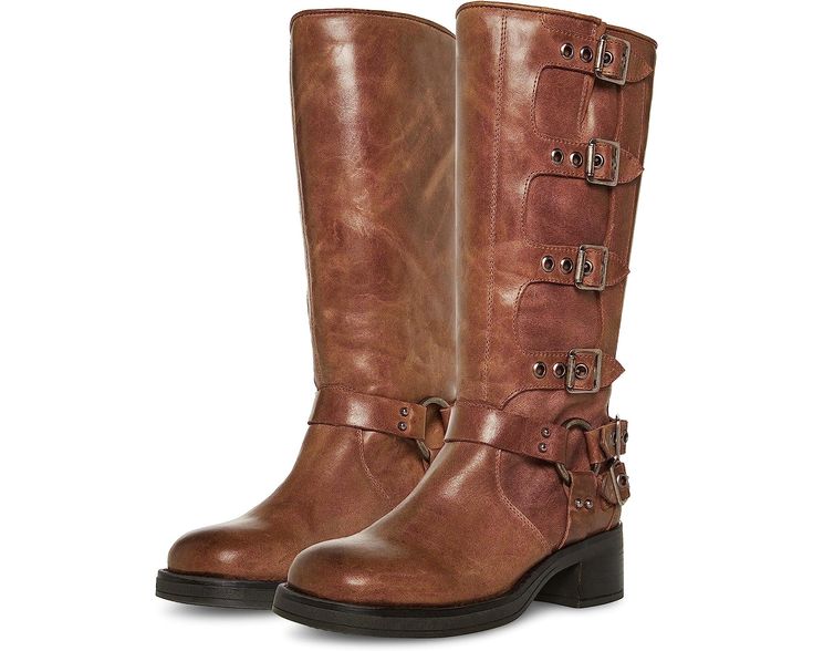 Steve Madden Brocks Boot | Zappos.com Trendy Moto Boots With Buckle Closure For Spring, Trendy Spring Moto Boots With Buckle Closure, Spring Leather Moto Boots Medium Width, Trendy Leather Moto Boots, Trendy Boots With Buckle Closure And Low Heel, Trendy Fitted Leather Moto Boots, Leather Moto Boots For Spring, Casual Moto Boots With Square Toe For Fall, Casual Square Toe Moto Boots For Fall