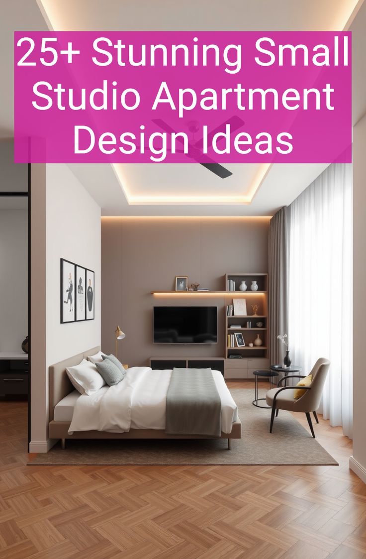 25+ Stunning Small Studio Apartment Design Ideas 1 Bedroom Studio Apartment Floor Plan, Super Small Studio Apartment Ideas, Modern Farmhouse Studio Apartment, Small Studio Design Ideas, Furniture For Studio Apartment, 400sq Ft Studio Apartment, Minimalist Studio Apartment Small Spaces, One Room Apartment Layout, Decorate Studio Apartments