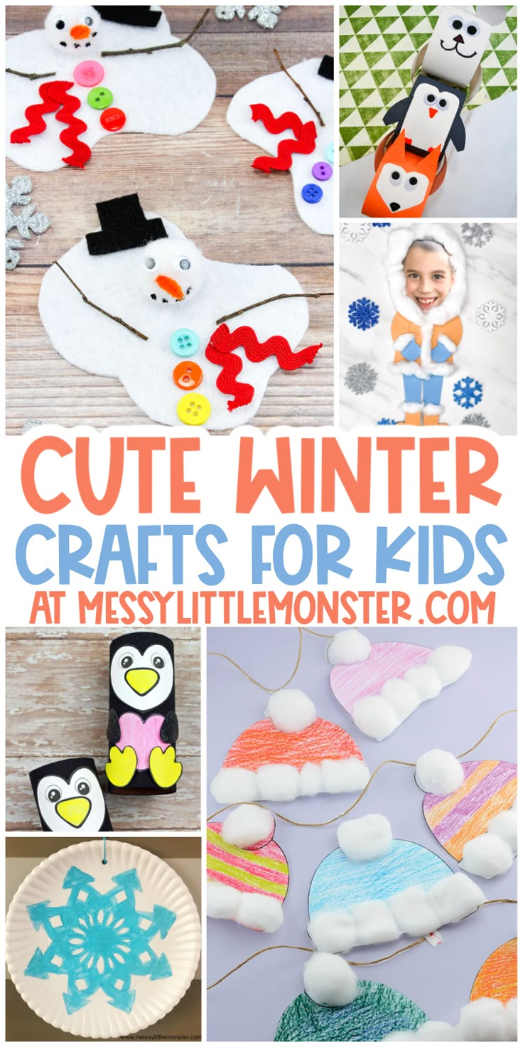 cute winter crafts for kids at messylittlenster com