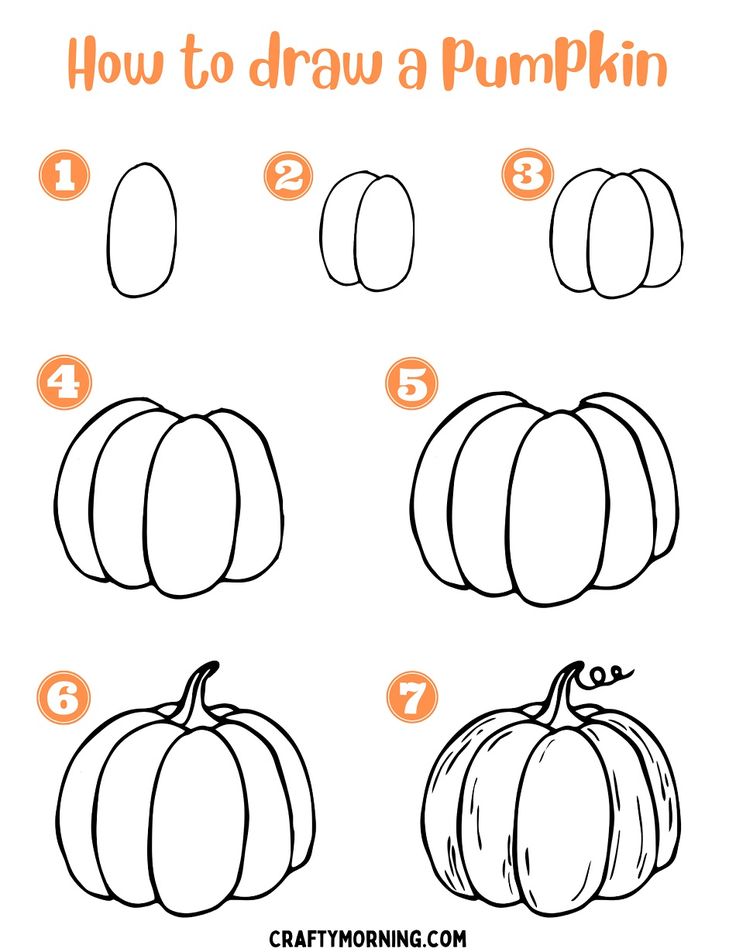 how to draw a pumpkin for kids