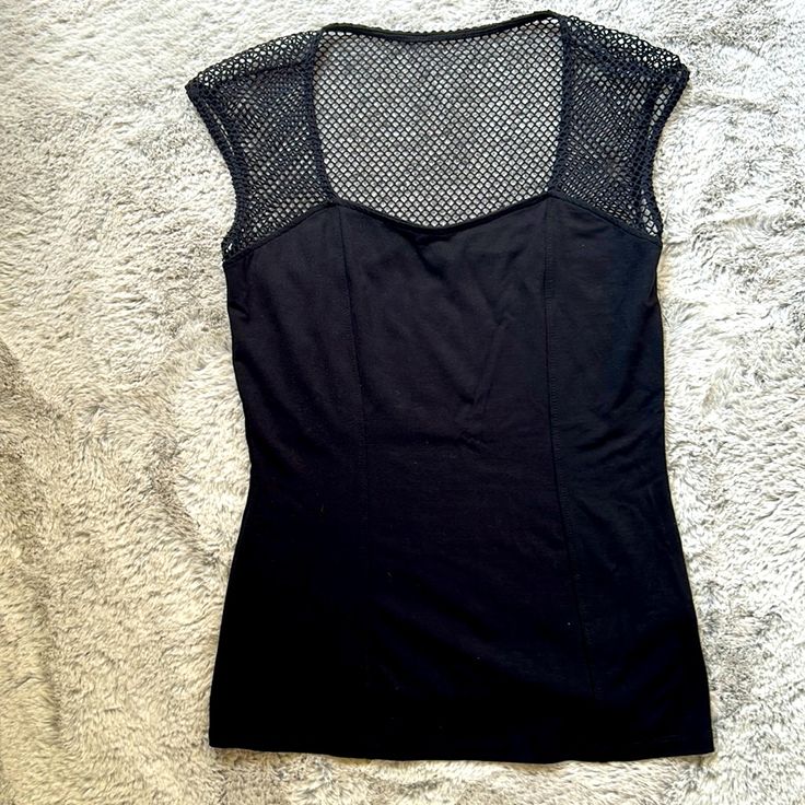 Like New! Never Worn! Chic Fitted Top With Mesh Back, Mesh Tank Top For Night Out, Fitted Mesh Tank Top For Spring, Sleeveless Mesh Top For Spring Night Out, Fitted Tank Mesh Top For Spring, Spring Tank Top With Mesh Back, Summer Tank Top With Mesh Back, Summer Mesh Back Tank Top, Spring Mesh Back Tank Top