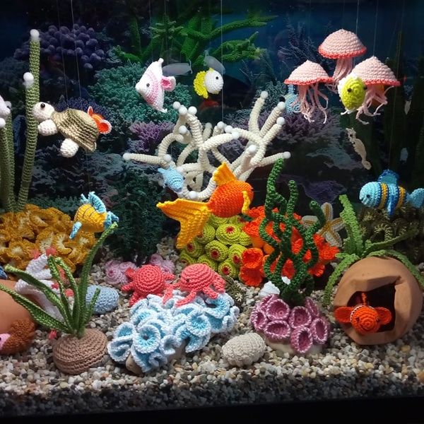 an aquarium filled with lots of different types of sea animals and corals in it