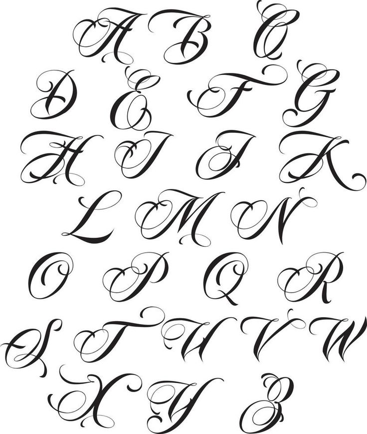 an old fashioned script with capital letters and numbers in the style of handwritten lettering