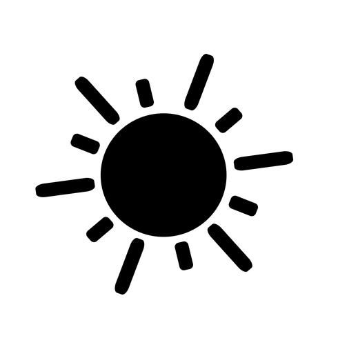 the sun icon in simple style on a white background