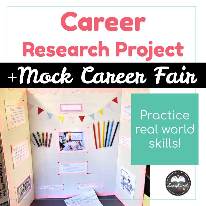 a poster with the words career research project and mack canen fair