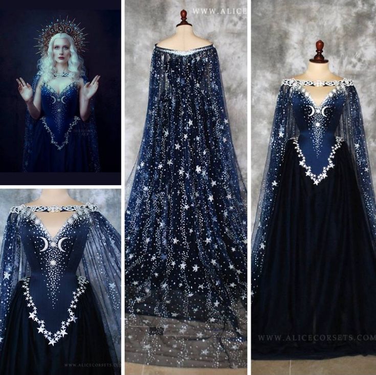 Als wäre es für Trivia, die Göttin des Mondes, gemacht... - Sheyla McLane Die Sonne über Seynako Acotar Starfall Dress, Feyre Starfall Dress, Feyre Dress, Starfall Dress, Fantasy Dresses, Fantasy Gowns, Fantasy Dress, Fantasy Fashion, Fancy Dresses