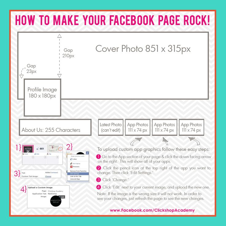 the facebook page is shown with instructions for how to make your facebook page look like this