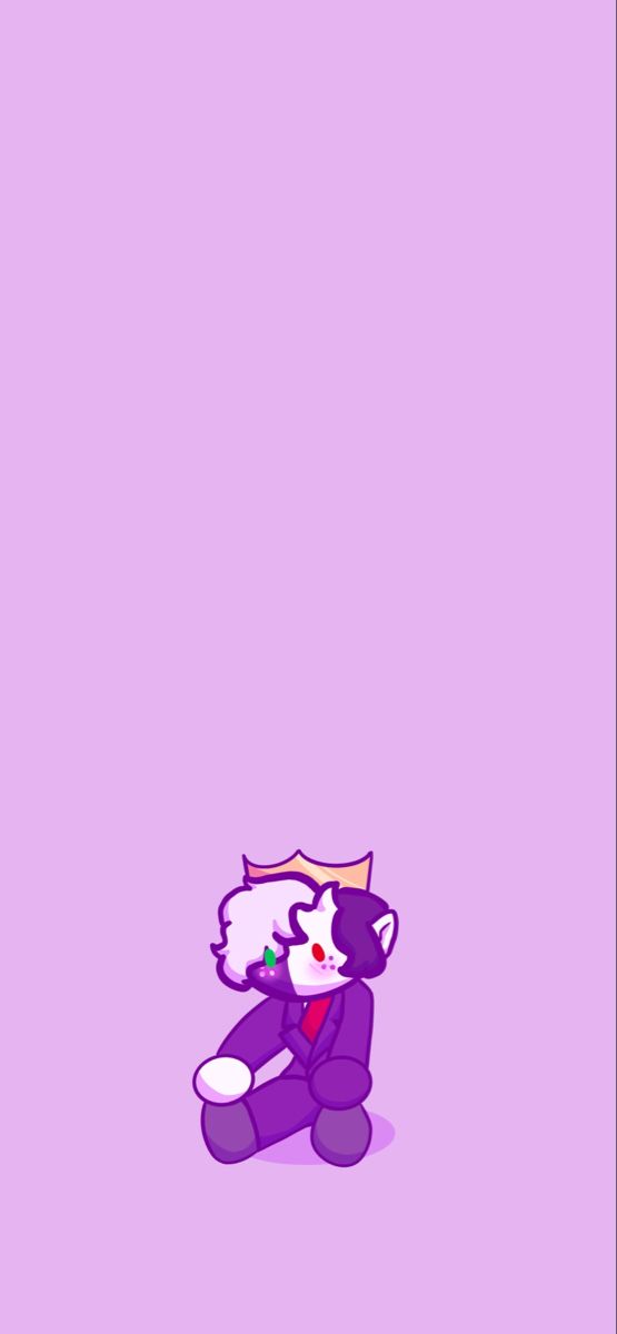 a purple background with an image of a cat wearing a crown on it's head