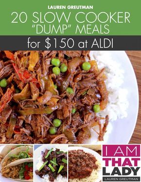 the flyer for lauren grutman's slow cooker dump meals