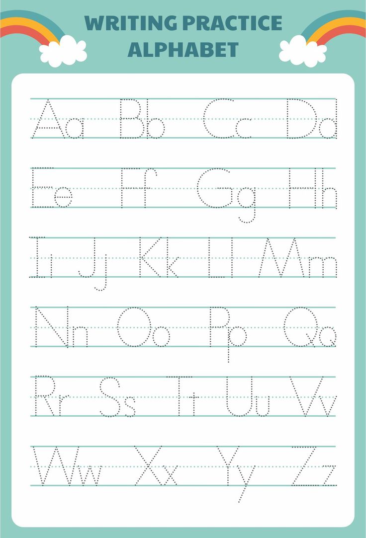 the writing practice sheet for children to learn how to write and draw letters with their own hands