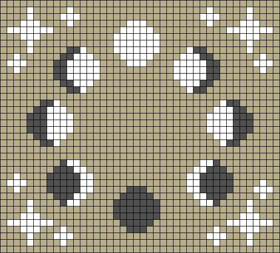 a cross stitch pattern with black and white squares