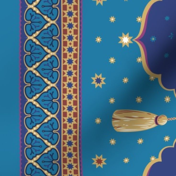 an image of a blue and gold wallpaper with stars