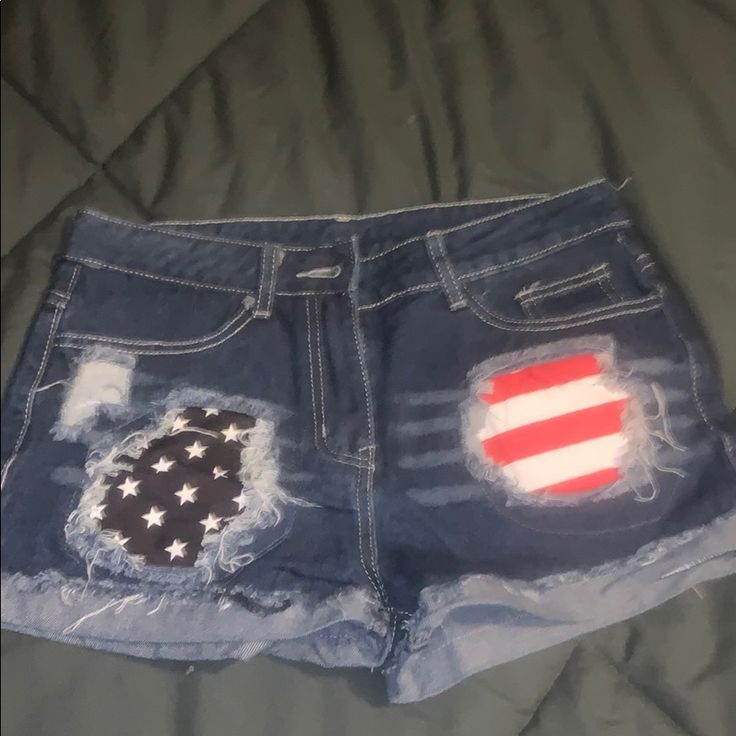 Brand New. Never Worn Size Small But Fit Like A Medium Casual Beach Shorts With Flag Print, Casual Shorts For 4th Of July Beach, Casual Beach Shorts For 4th Of July, Americana Style Blue Bottoms For 4th Of July, Blue Patriotic Bottoms With American Flag, Blue Patriotic Bottoms For 4th Of July, Patriotic Blue Bottoms With American Flag, Patriotic American Flag Print Bottoms, Patriotic American Flag Print Blue Bottoms