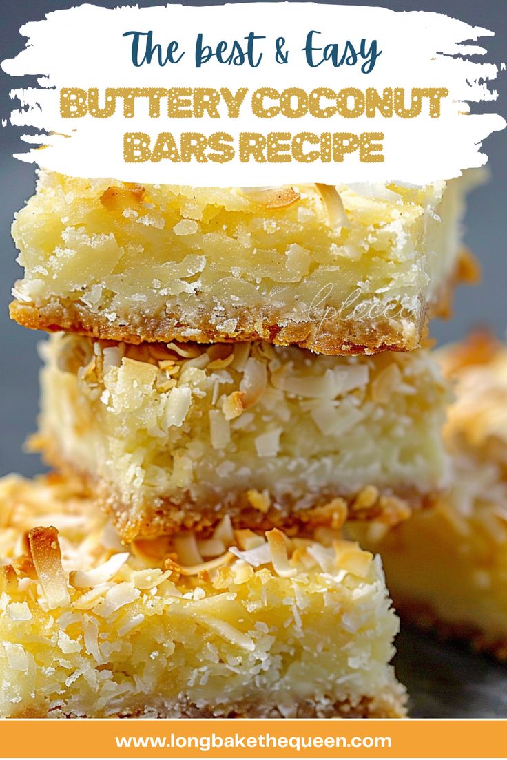 the best and easy buttery coconut bars recipe