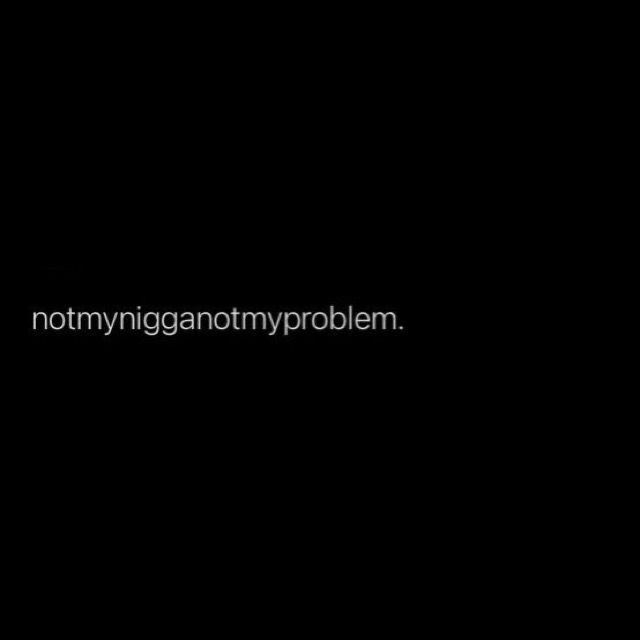 the words notmygannymyproble written in white on a black background