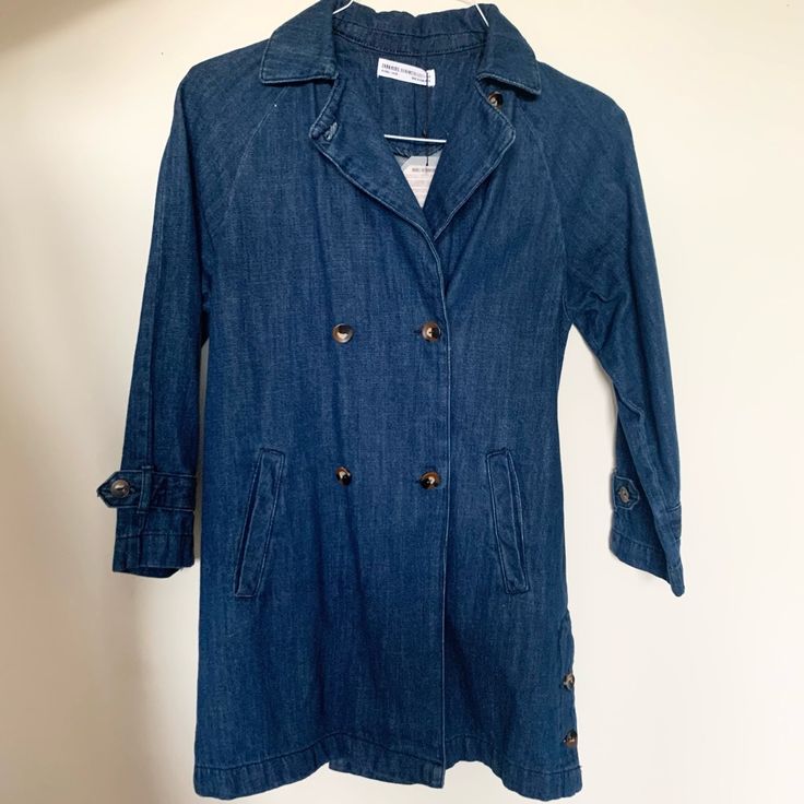 Super Cute Denim Trench Coat From Zara Kids. Size 10 Fits Like 10-12. Front Two Pockets. The Tortoise Buttons Are A Nice Touch. Brand New With Tags Zara Denim Outerwear For Spring, Zara Denim Outerwear For Work, Zara Light Wash Outerwear For Fall, Cotton Outerwear With Buttons In Medium Wash, Zara Denim Blue Outerwear For Fall, Casual Zara Denim Outerwear, Zara Medium Wash Outerwear For Spring, Zara Vintage Outerwear For Spring, Medium Wash Cotton Outerwear With Buttons