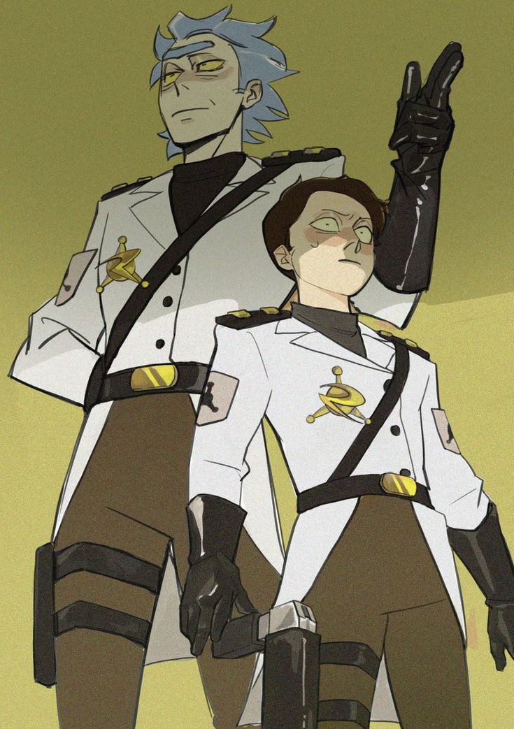 two people in uniform standing next to each other