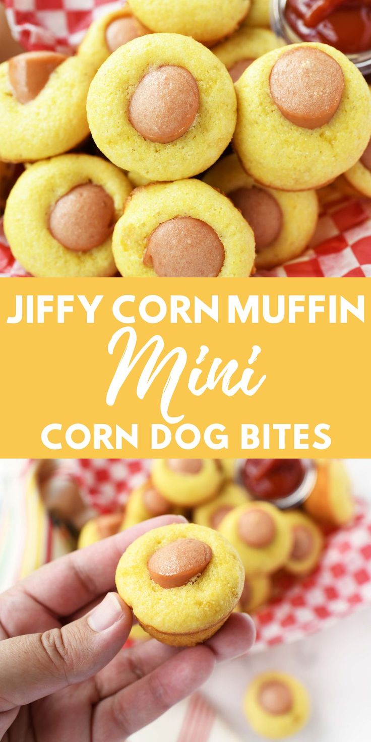 corn muffin mini corn dog bites are the perfect snack for kids and adults alike