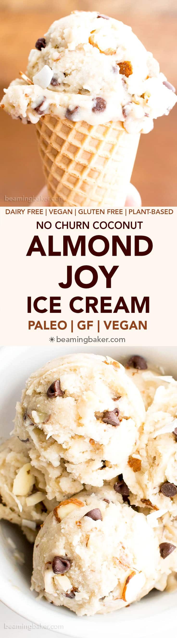 no churn coconut almond joy ice cream