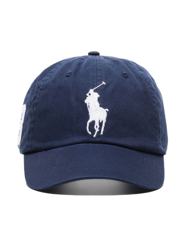 Polo Pony-embroidered cotton cap from POLO RALPH LAUREN featuring navy blue, cotton, signature Polo Pony motif, embroidered logo to the front, embroidered logo to the rear, curved peak, adjustable fit and adjustable strap to the rear. | Polo Ralph Lauren Polo Pony-embroidered cotton cap Visual Wishlist, Outdoor Fits, Money Accessories, Cap Png, Ralph Lauren Hats, Gentleman Aesthetic, Ribbon Png, Stylish Caps, Polo Pony