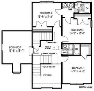 the floor plan for a two story house with an upstairs living room and kitchen area