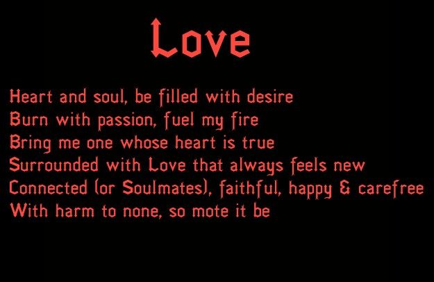 a poem written in red on a black background with the words, love and soul be filled