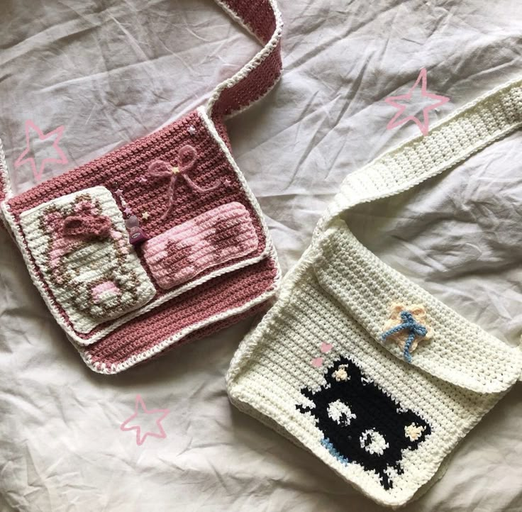 crochet bags cute pretty pink hello kitty sanrio Crochet Ideas Aesthetic Bag, Crochet Sanrio Bag, Aesthetic Crochet Bags, Crotchet Bags Aesthetic, Pixel Grid Crochet Bag, Kawaii Crochet Ideas, Coquette Crochet Ideas, Crochet Bag Accessories, Aesthetic Crochet Ideas