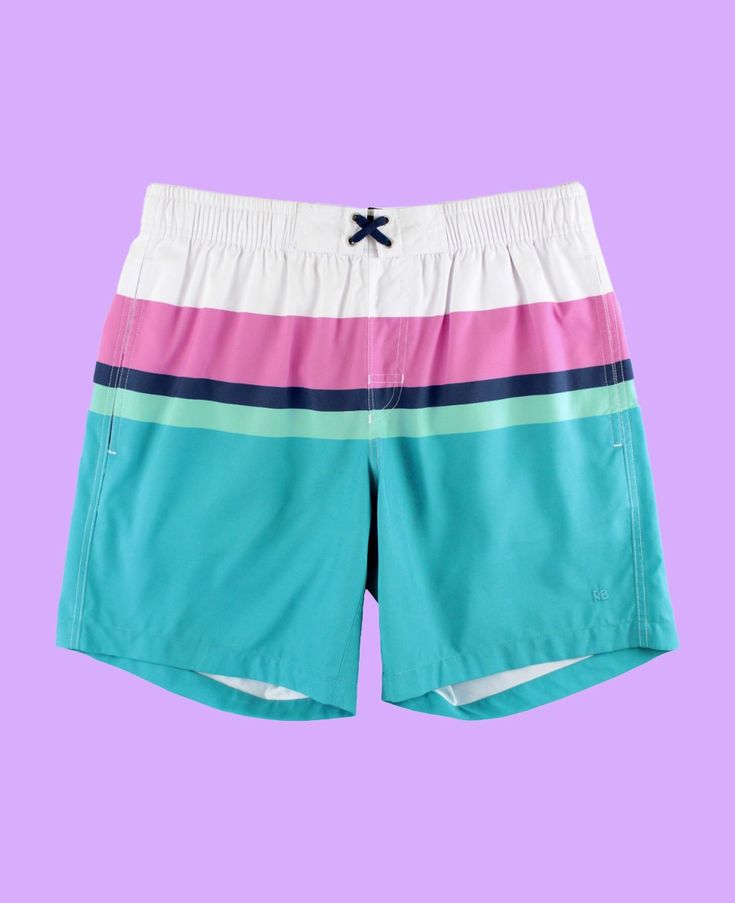 Hey Dad, we've got trunks for you too! These cool styles pair with our collection of family swimwear so your family can hit the beach in style. These swim trunks have a 7" inseam and the design features 3 functional pockets with back zippered pocket, adjustable interior drawstring and built-in mesh liner. Family Swimwear, Styles P, Mens Swim Trunks, Aqua Color, Swim Trunks, In Style, Design Features, Color Block, Cool Style